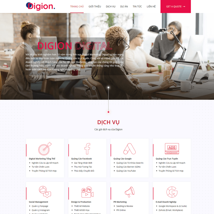 Thiết kế website công ty Agency Digital Marketing Online