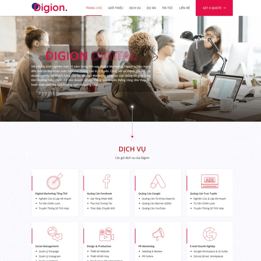 Thiết kế website công ty Agency Digital Marketing Online
