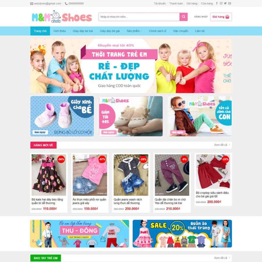 Thiết kế website baby shop