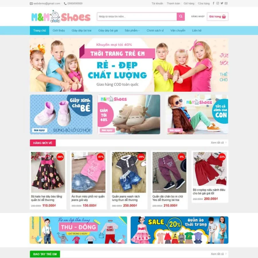 Thiết kế website baby shop