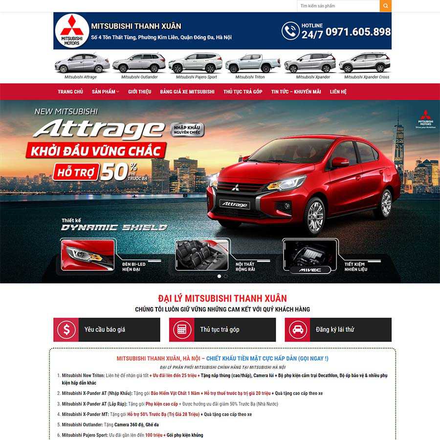 Thiết kế website bán xe ô tô