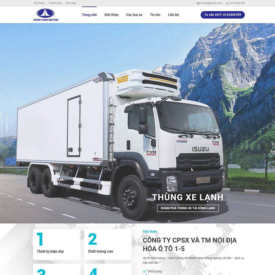 Thiết kế website bán xe tải đông lạnh
