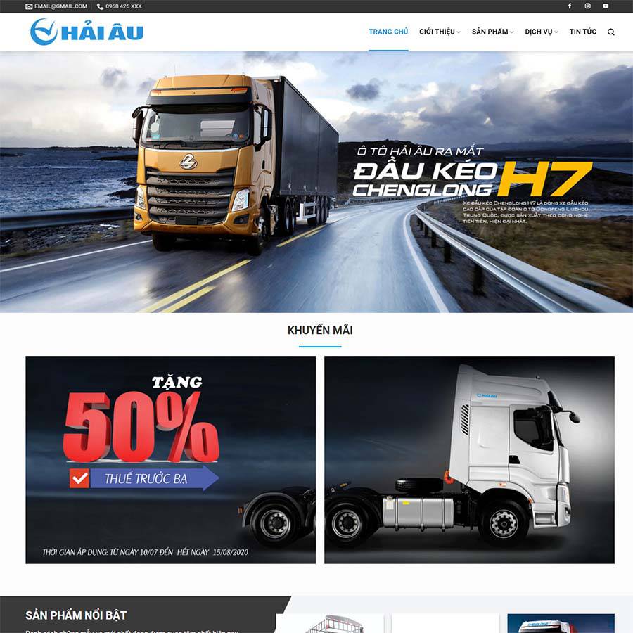 Thiết kế website bán xe tải 03
