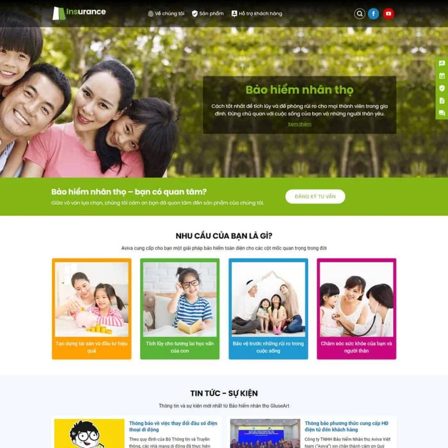 Thiết kế website giới thiệu dịch vụ bảo hiểm