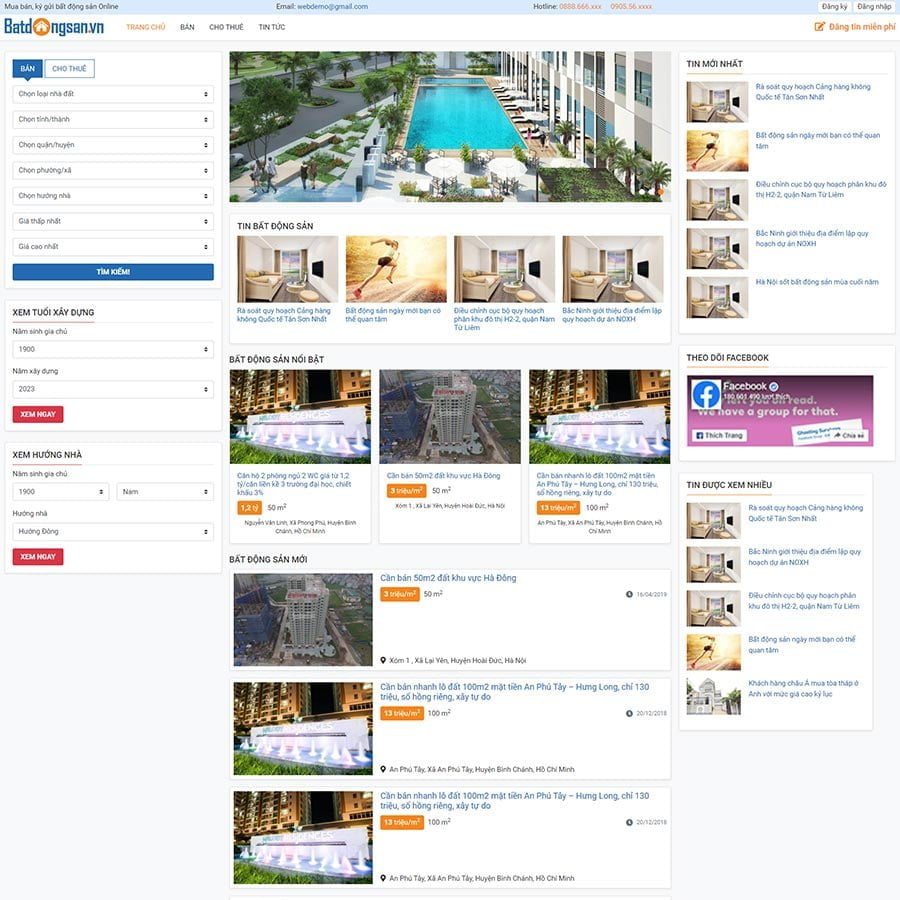 Thiết kế website bất động sản 34