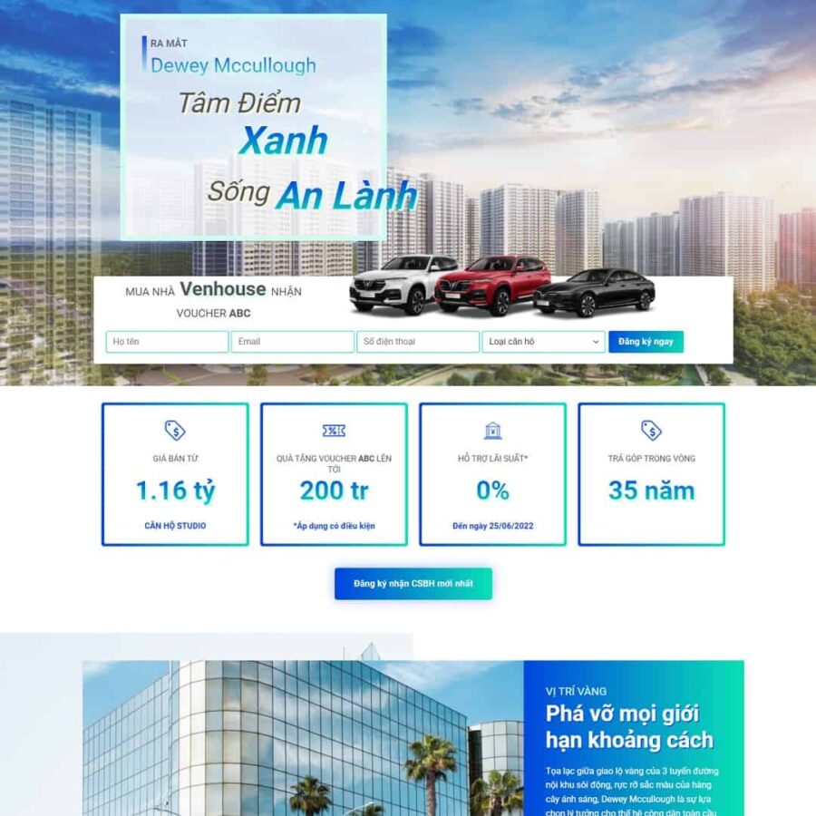 Thiết kế website Landing page bất động sản 10