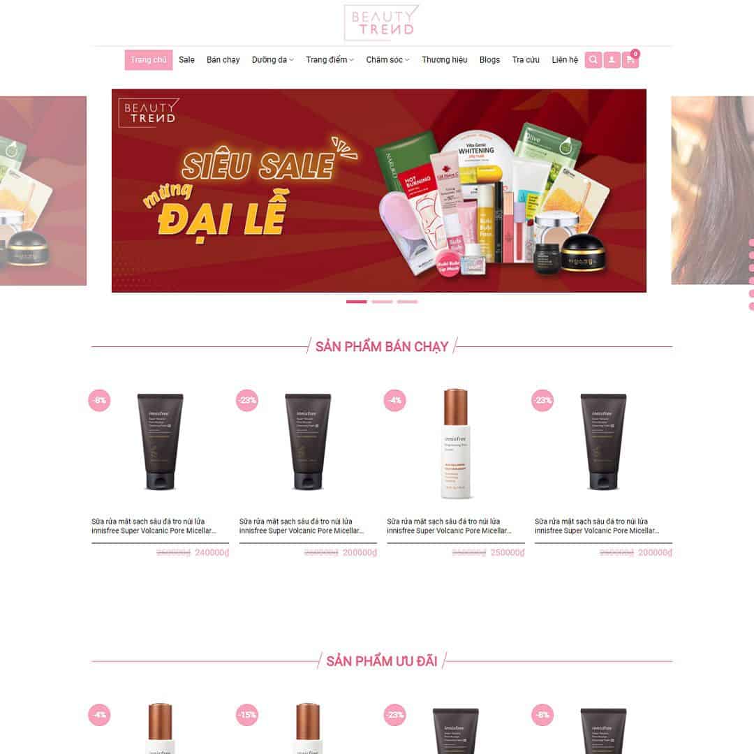 Thiết kế website Shop bán mỹ phẩm