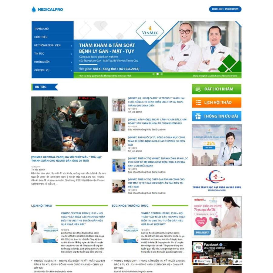 Thiết kế website bệnh viện