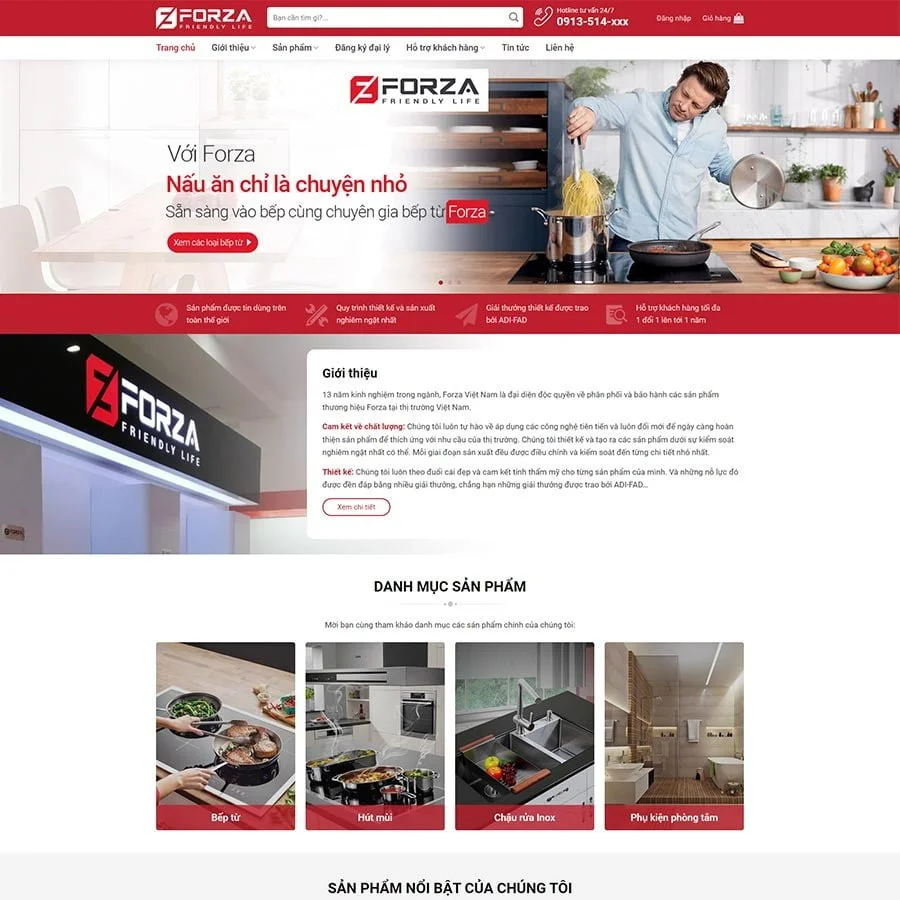 Thiết kế website bán bếp từ