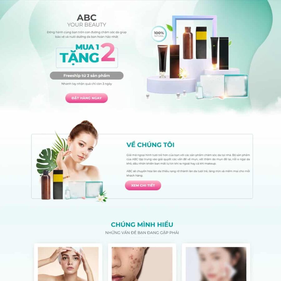 Thiết kế website Landing page mỹ phẩm