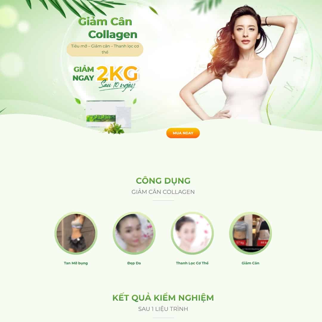 Thiết kế website Landing page bột giảm cân