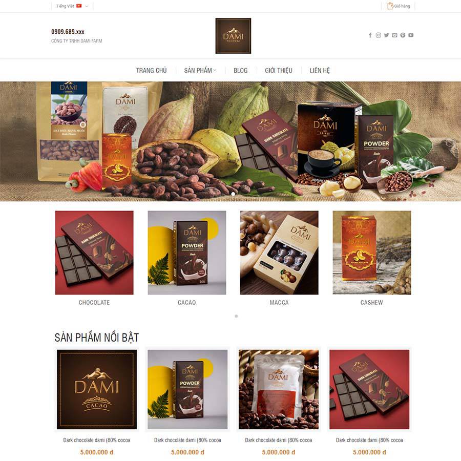 Thiết kế website bán cafe 02