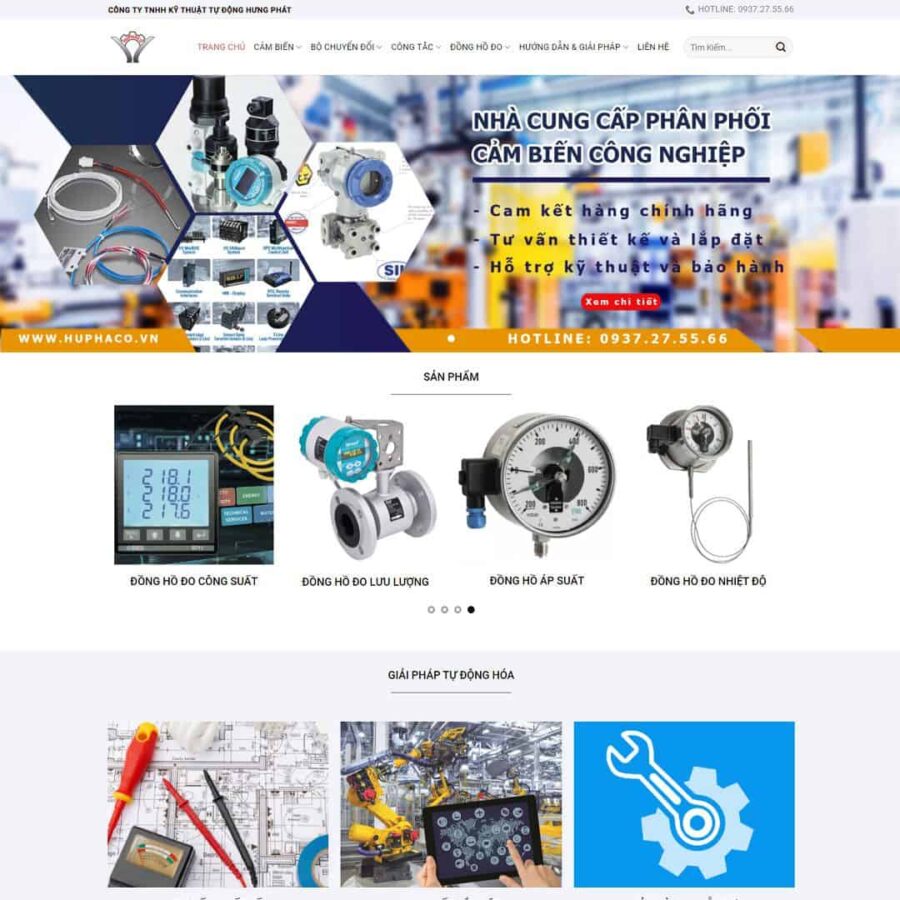 Thiết kế website công ty bán cảm biến công nghiệp