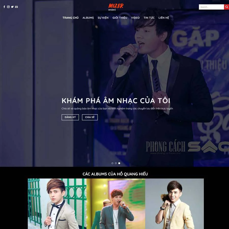 Thiết kế website giới thiệu ca sỹ