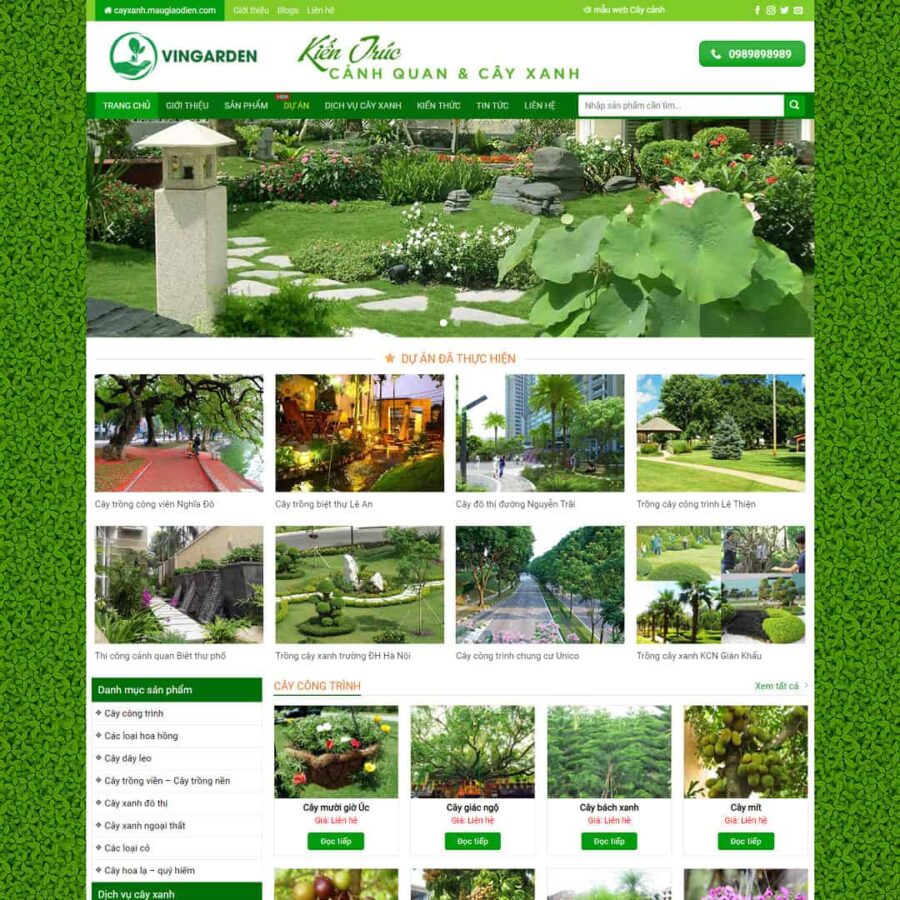 Thiết kế website bán cây xanh