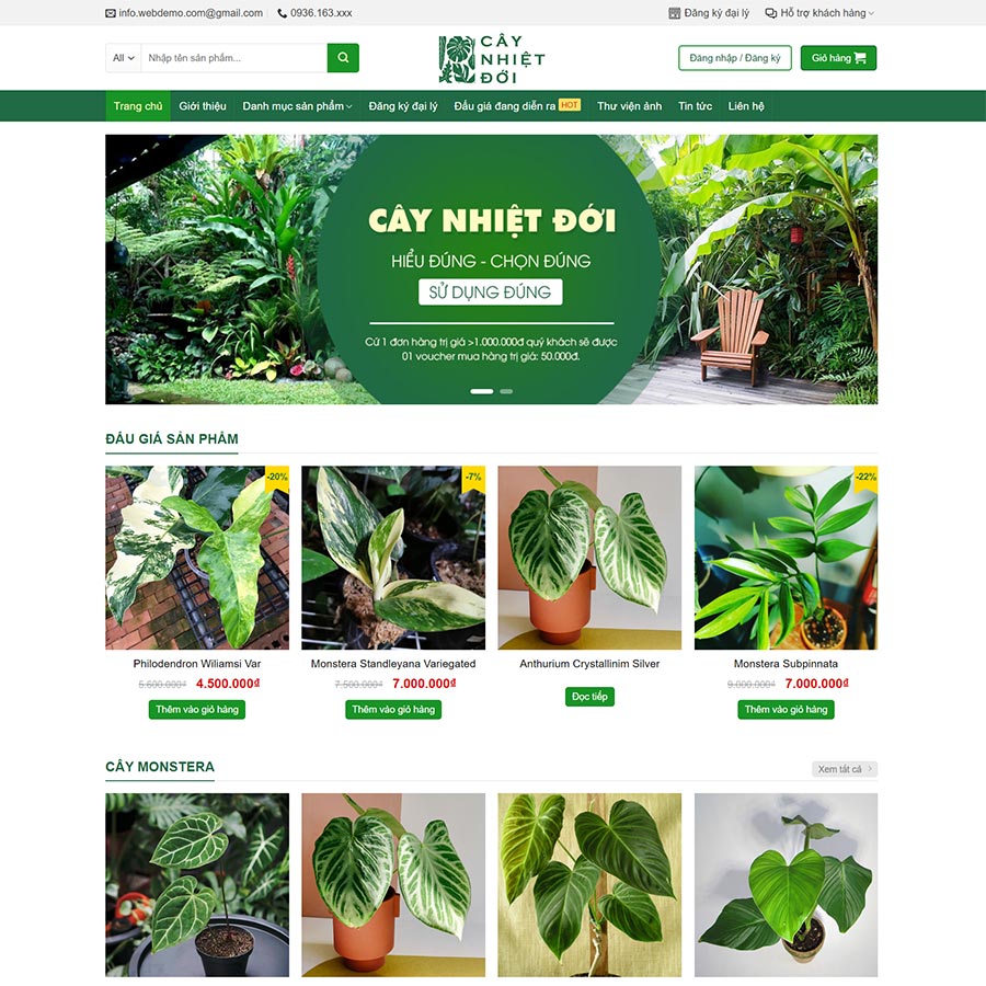 Thiết kế website bán cây xanh 02