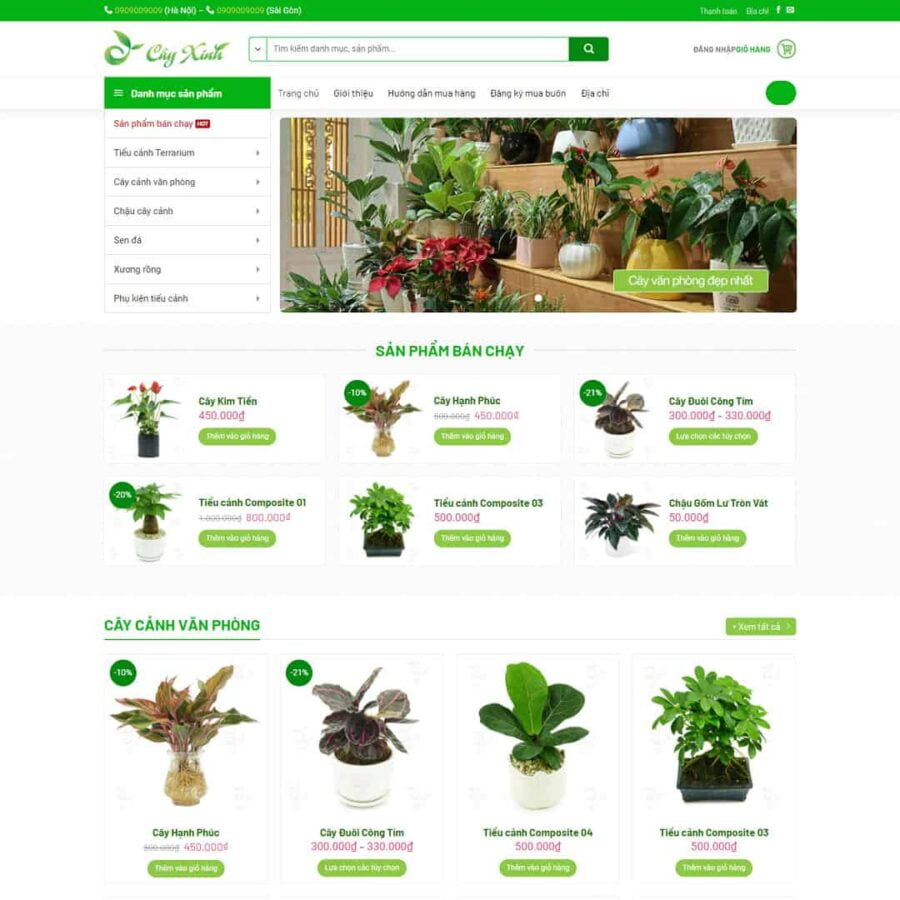Thiết kế website bán cây xanh
