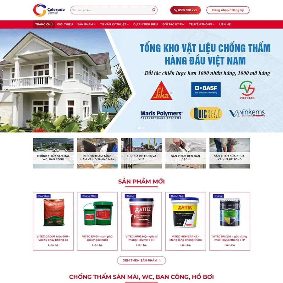 Thiết kế website cung cấp sơn chống thấm
