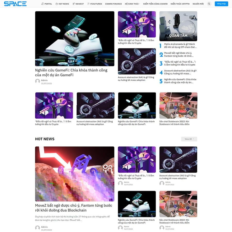 Thiết kế website tin tức bitcoin