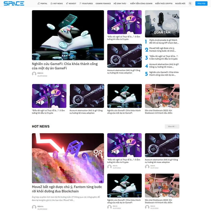 Thiết kế website tin tức bitcoin