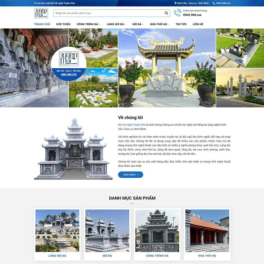 Thiết kế website cơ sở đá mỹ nghệ