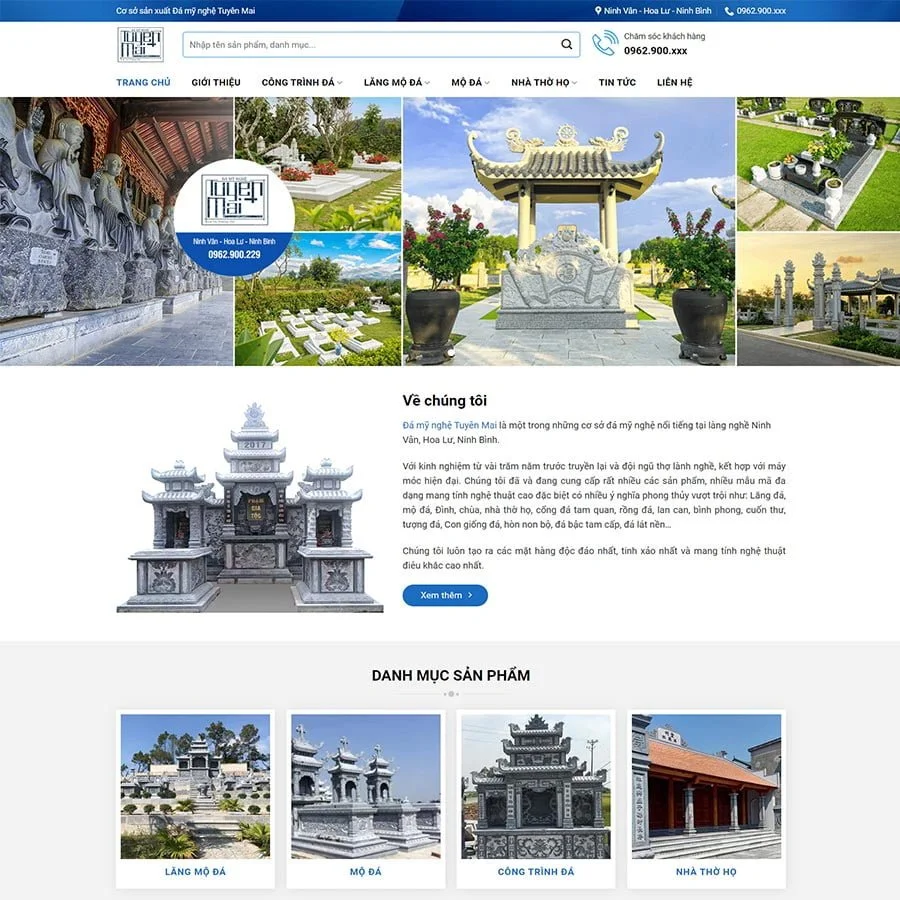 Thiết kế website cơ sở đá mỹ nghệ