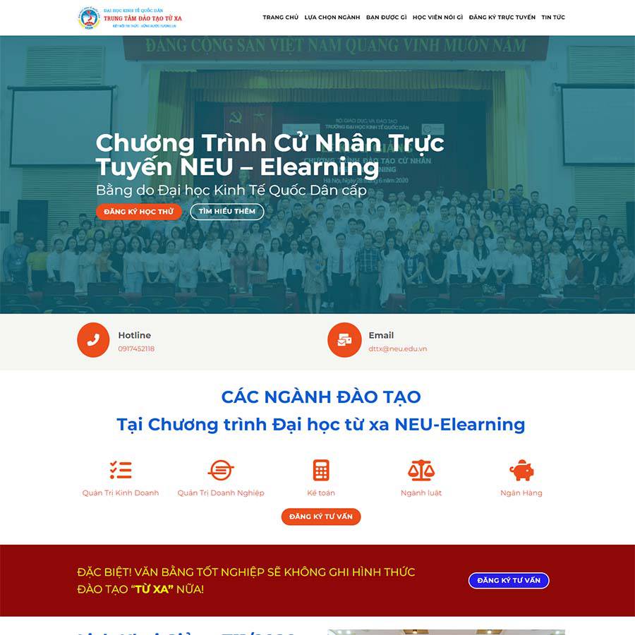 Thiết kế website đào tạo cử nhân