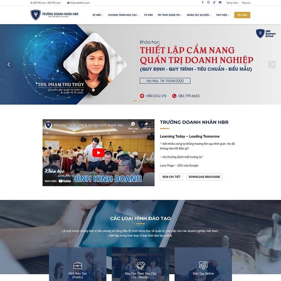 Thiết kế website đào tạo doanh nhân 02