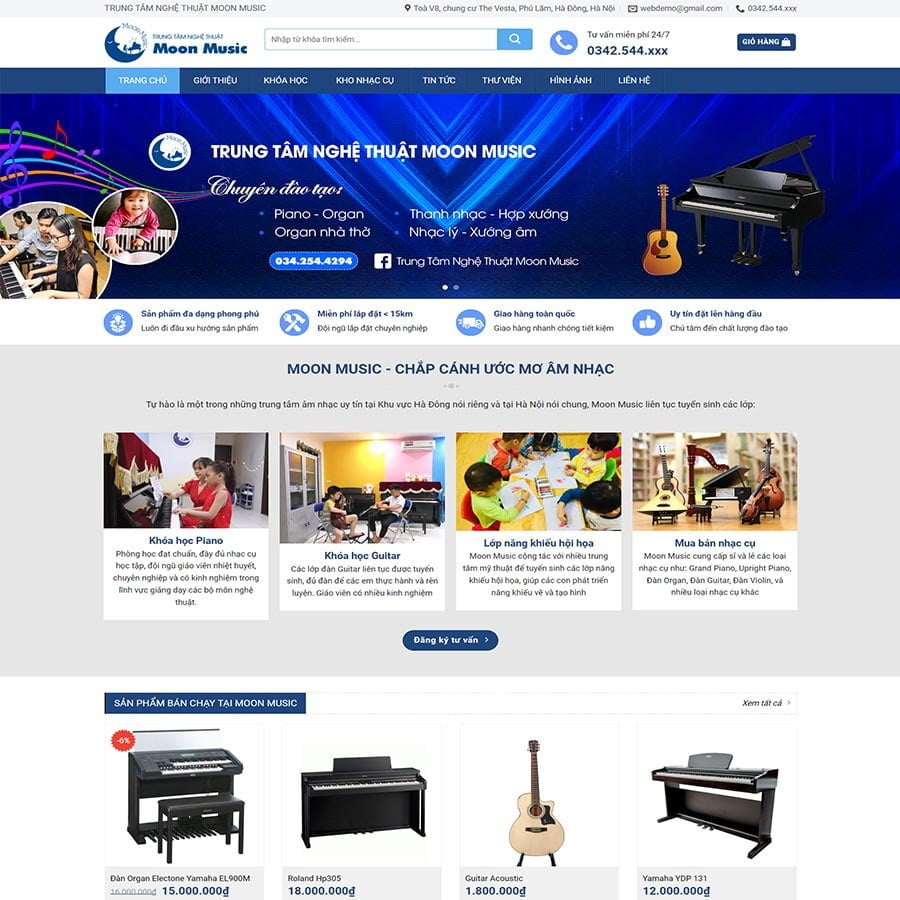 Thiết kế website trung tâm dạy nhạc