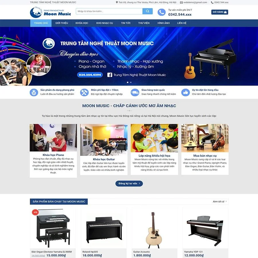 Thiết kế website trung tâm dạy nhạc