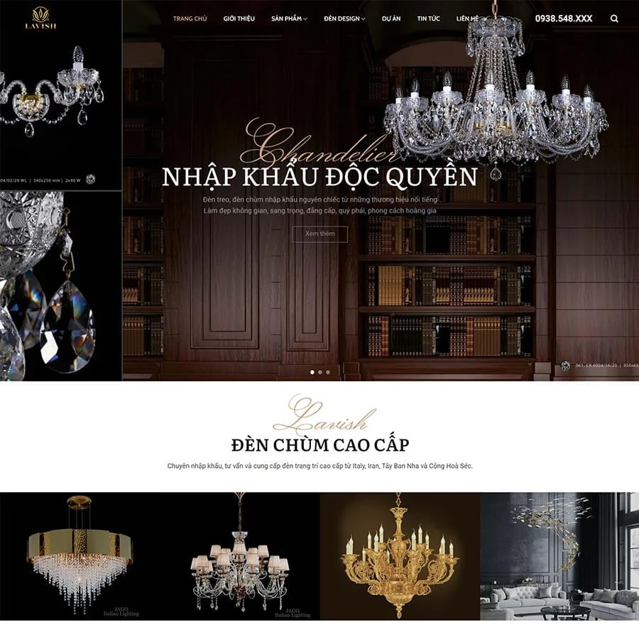 Thiết kế website bán đèn cao cấp