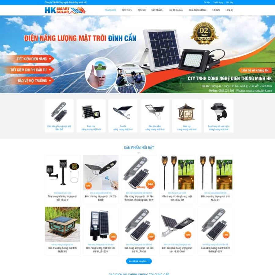 Thiết kế website bán đèn led