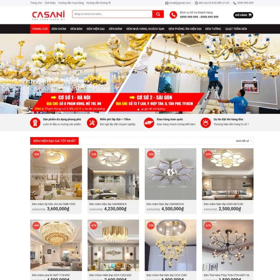 Thiết kế website bán đèn Led