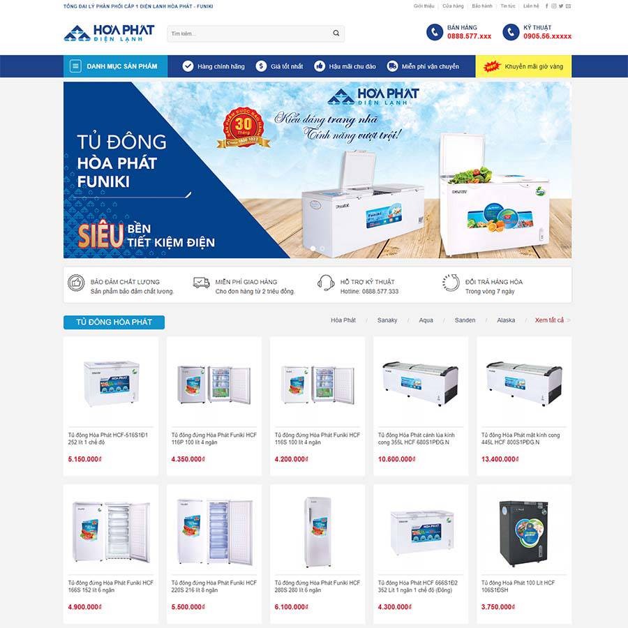 Thiết kế website điện lạnh 03