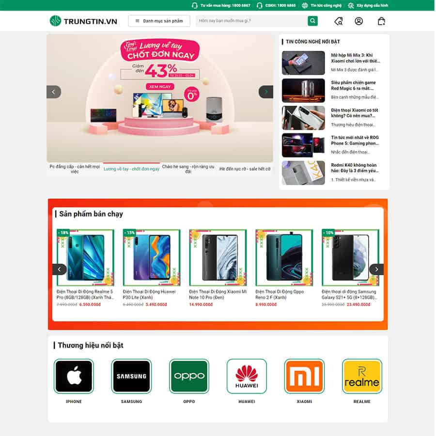 Thiết kế website điện máy 05