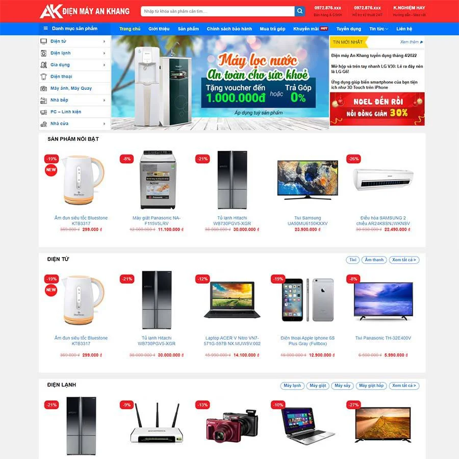 Thiết kế website điện máy 07