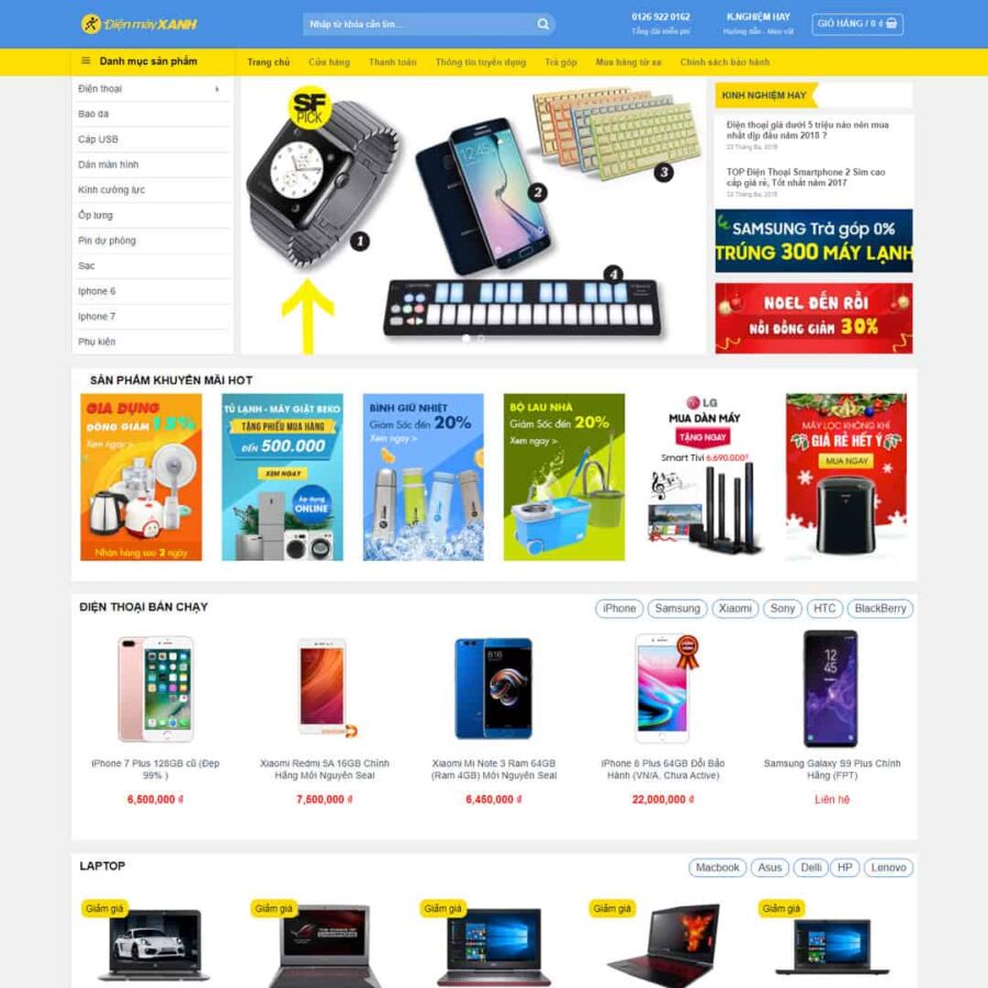 Thiết kế website giống điện máy xanh