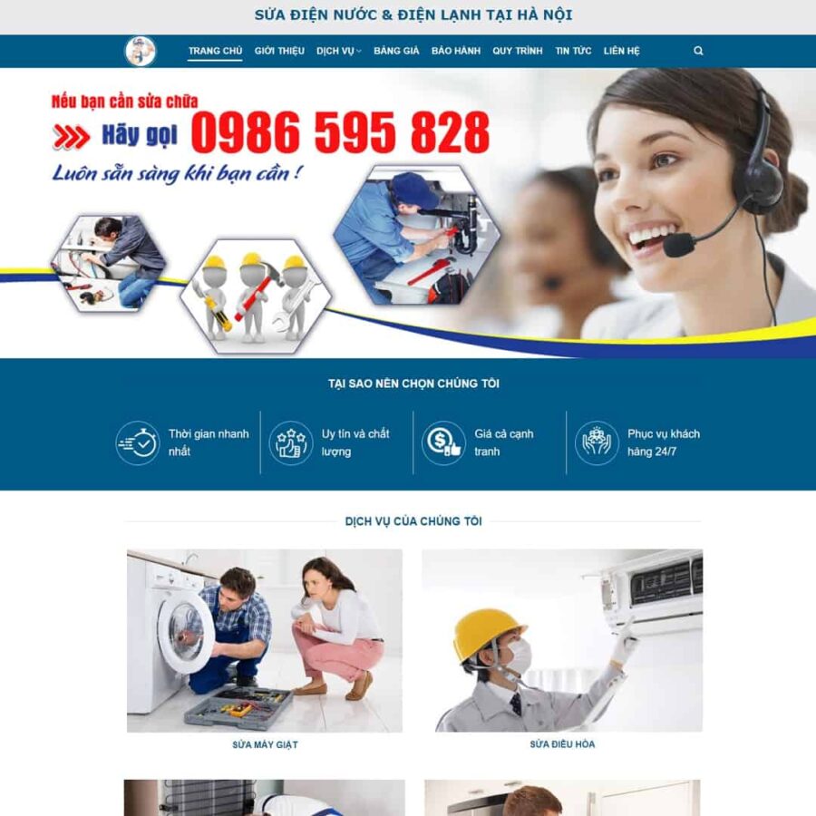 Thiết kế website sửa chữa điện lạnh 02