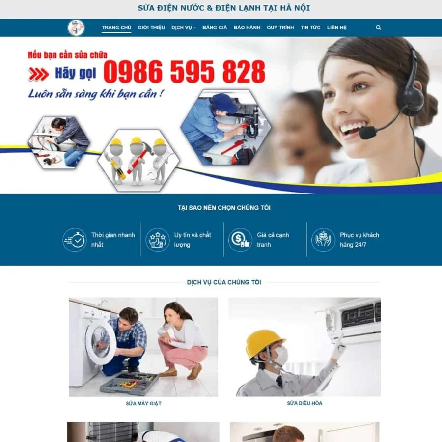Thiết kế website sửa chữa điện lạnh 02