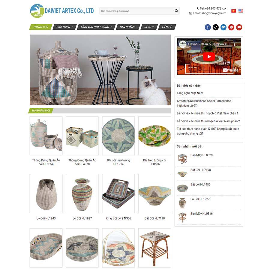 Thiết kế website đồ mỹ nghệ