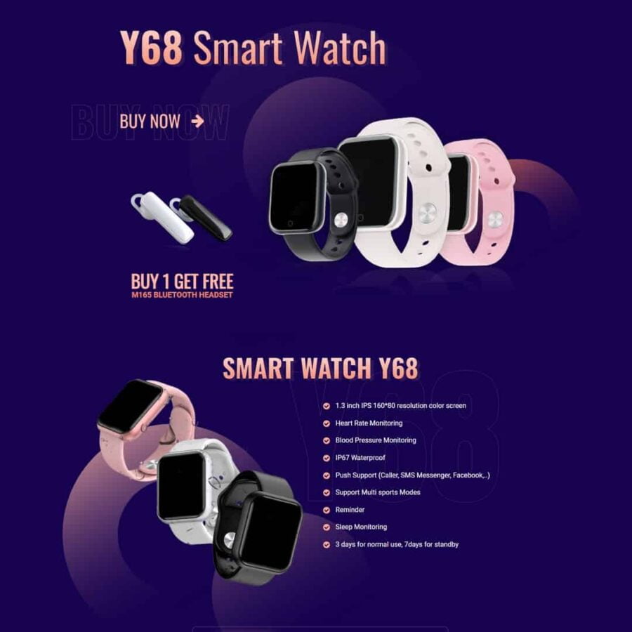 Thiết kế website Landing page bán đồng hồ thông minh smartwatch 02