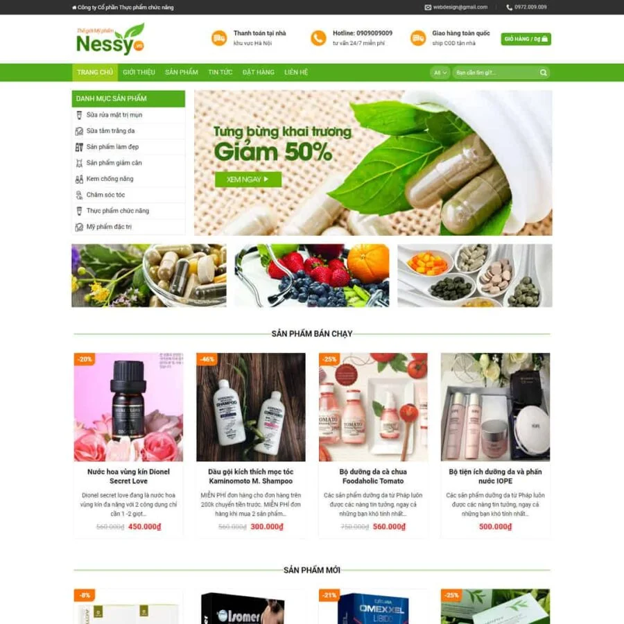Thiết kế website bán hàng dược phẩm