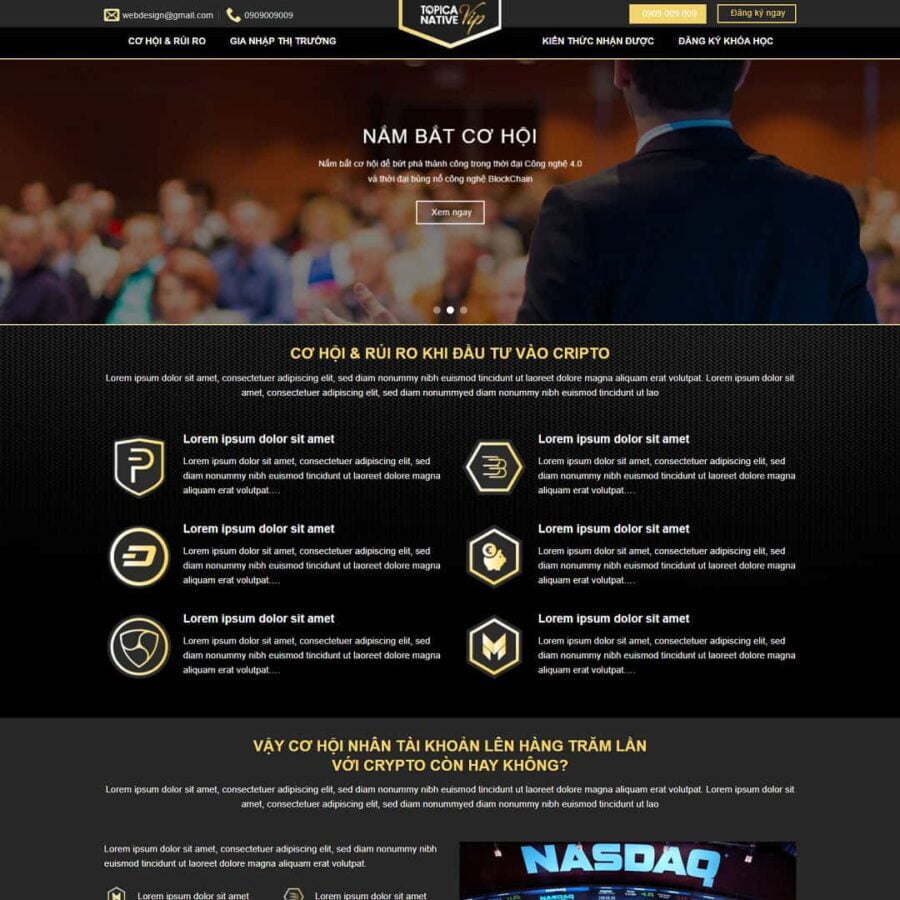 Thiết kế website landing page khóa học tài chính