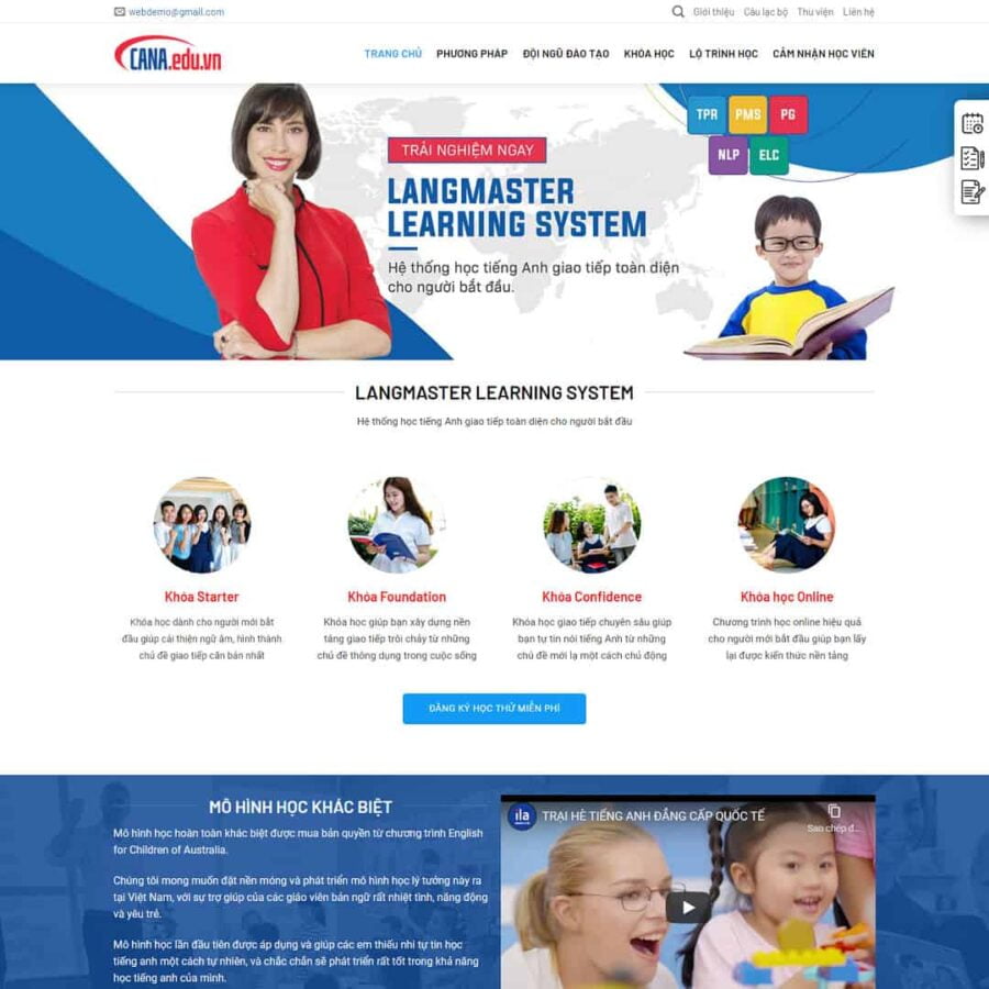 Thiết kế website giới thiệu khóa học tiếng anh