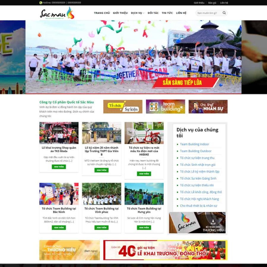 Thiết kế website công ty tổ chức sự kiện 03