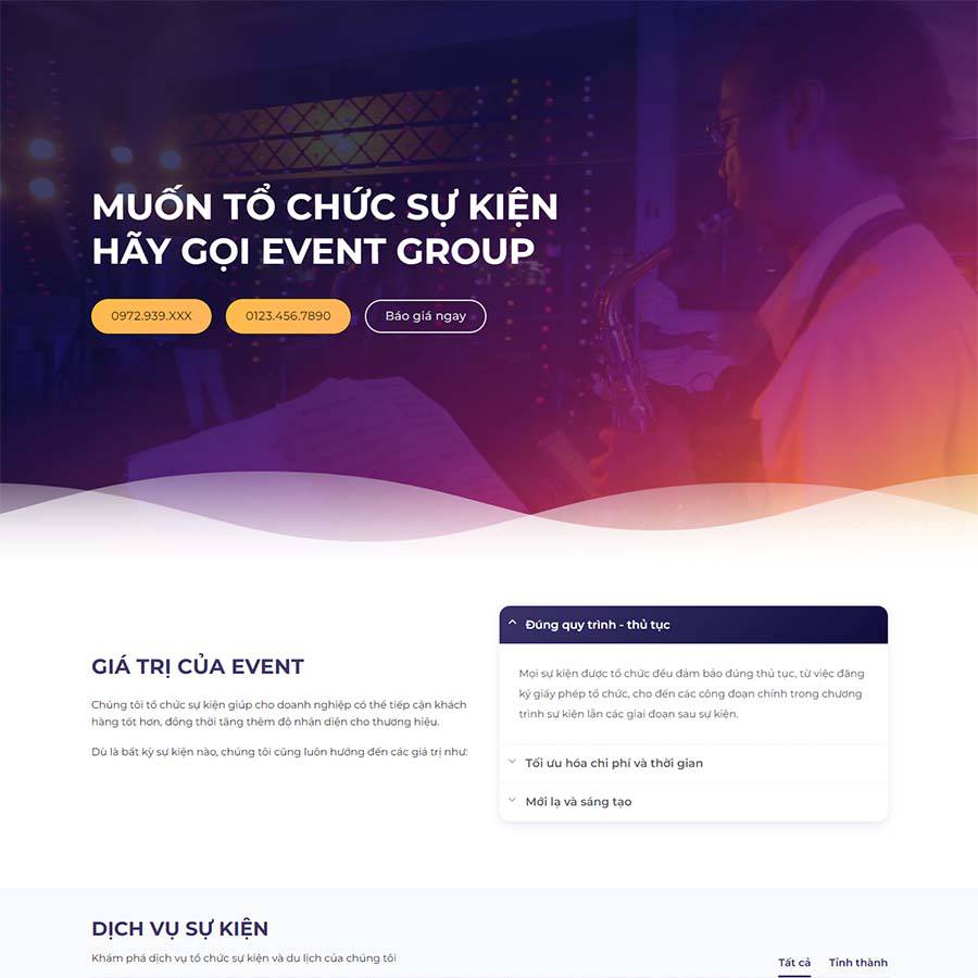 Thiết kế website công ty tổ chức sự kiện 07