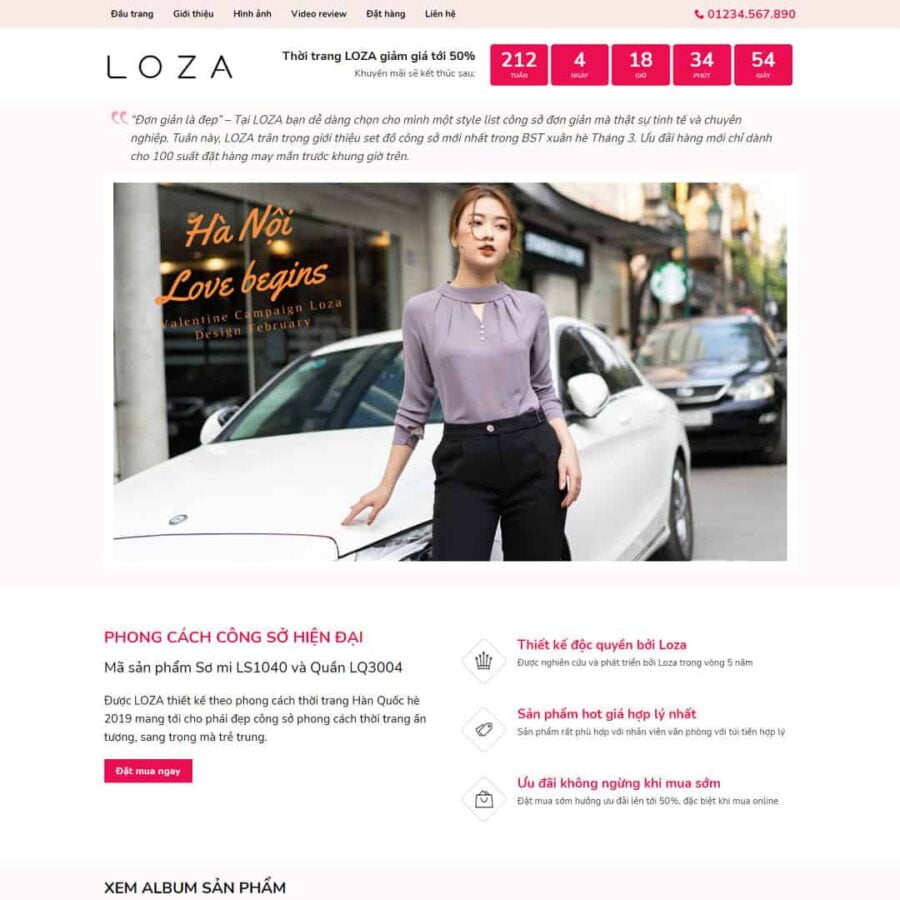Thiết kế website landing page bán thời trang