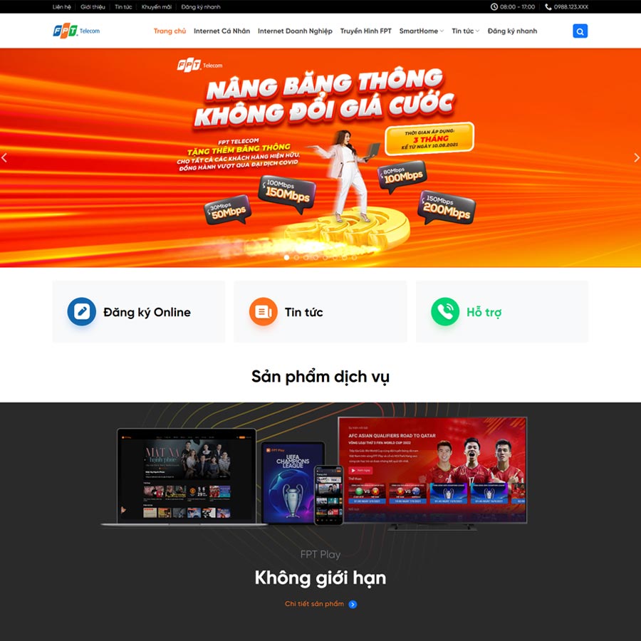 Thiết kế website dịch vụ FPT