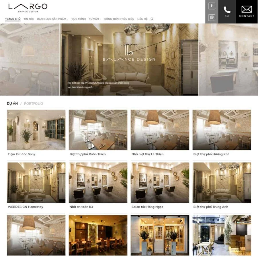 Thiết kế website thiết kế sản phẩm nội thất