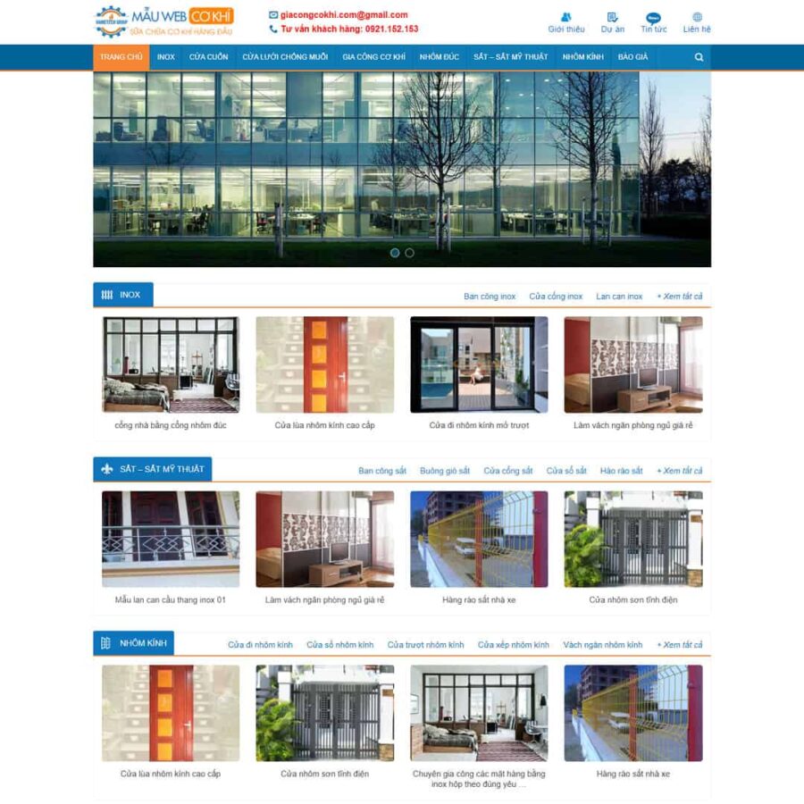 Thiết kế website cơ khí